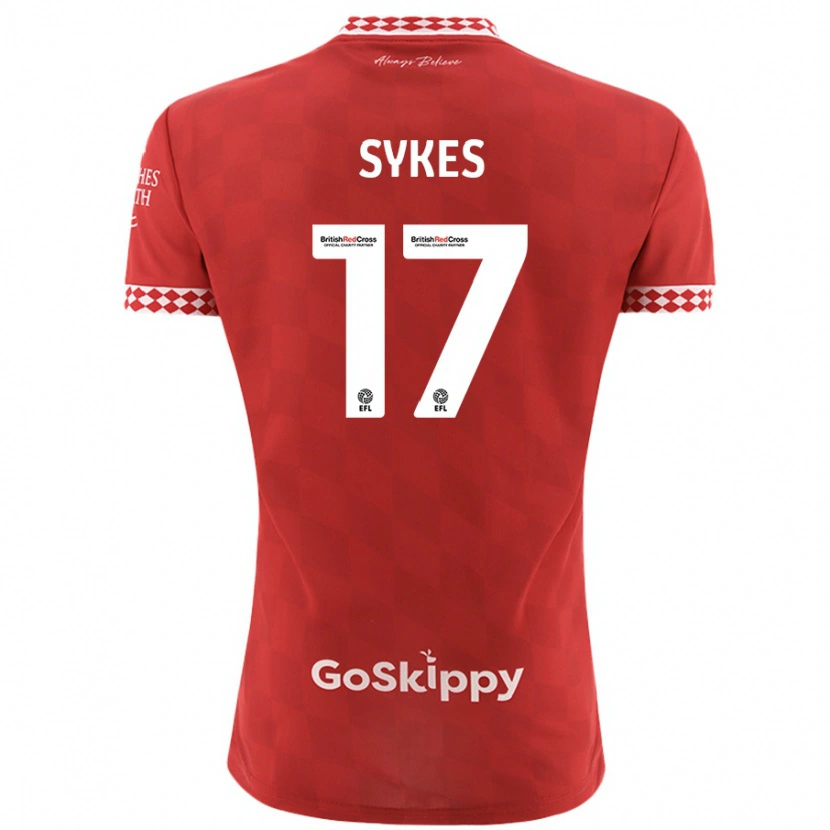 Danxen Kvinnor Mark Sykes #17 Röd Hemmatröja Matchtröjor 2024/25 Tröjor T-Tröja
