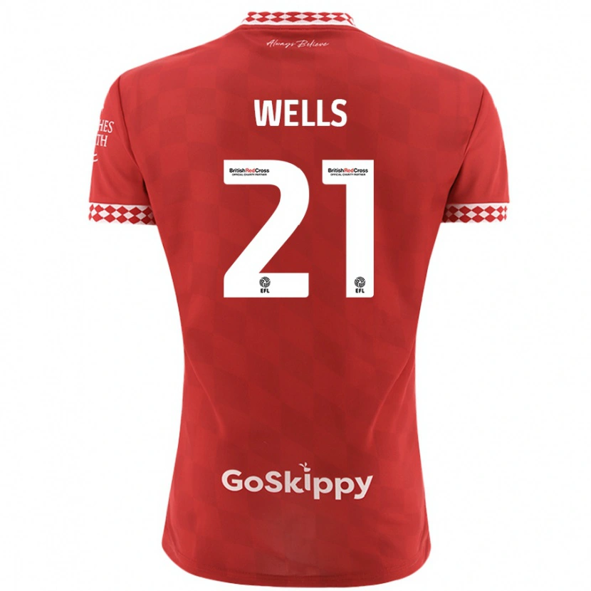 Danxen Kvinnor Nahki Wells #21 Röd Hemmatröja Matchtröjor 2024/25 Tröjor T-Tröja