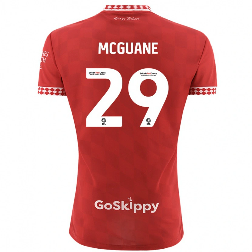 Danxen Kvinnor Marcus Mcguane #29 Röd Hemmatröja Matchtröjor 2024/25 Tröjor T-Tröja