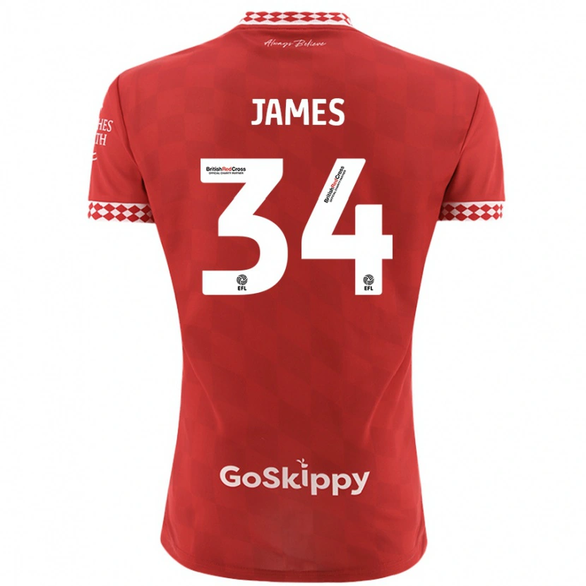 Danxen Kvinnor Joseph James #34 Röd Hemmatröja Matchtröjor 2024/25 Tröjor T-Tröja