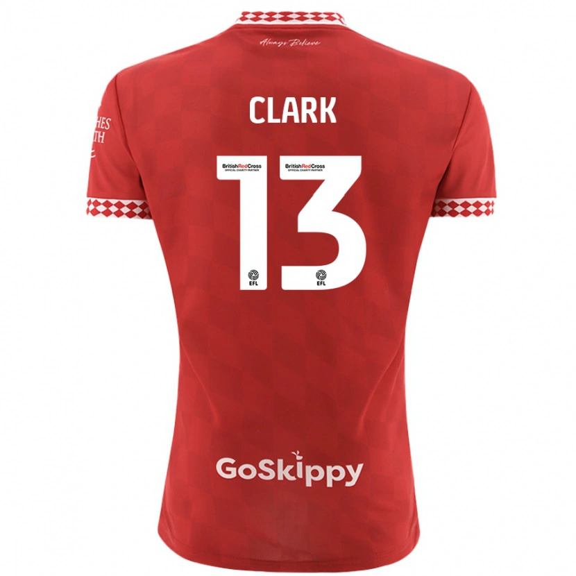 Danxen Kvinnor Olivia Clark #13 Röd Hemmatröja Matchtröjor 2024/25 Tröjor T-Tröja