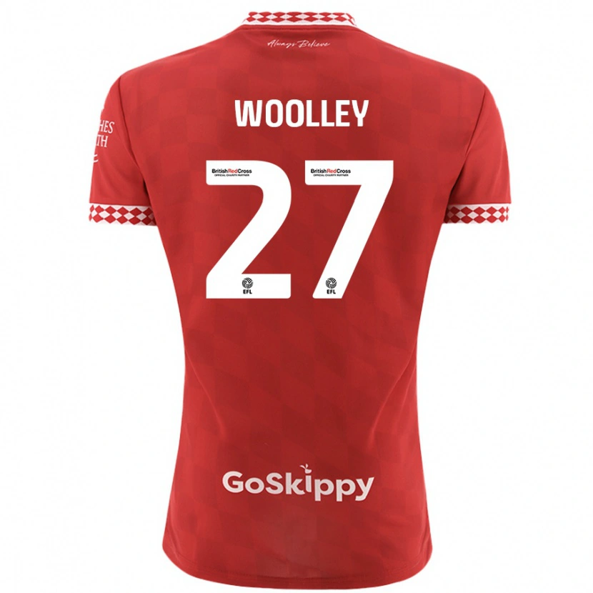 Danxen Kvinnor Jesse Woolley #27 Röd Hemmatröja Matchtröjor 2024/25 Tröjor T-Tröja