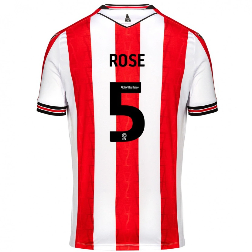 Danxen Kvinnor Michael Rose #5 Röd Vit Hemmatröja Matchtröjor 2024/25 Tröjor T-Tröja