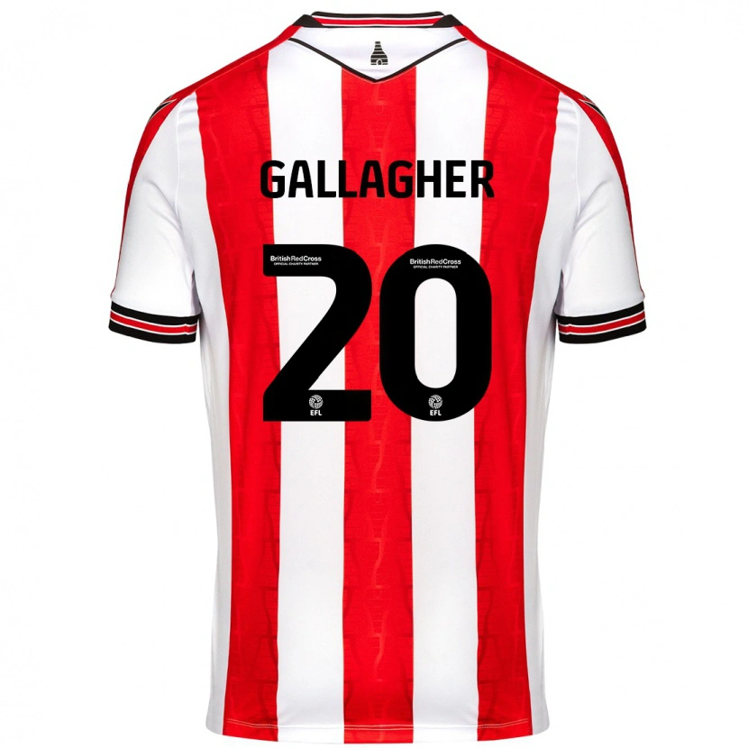 Danxen Kvinnor Sam Gallagher #20 Röd Vit Hemmatröja Matchtröjor 2024/25 Tröjor T-Tröja