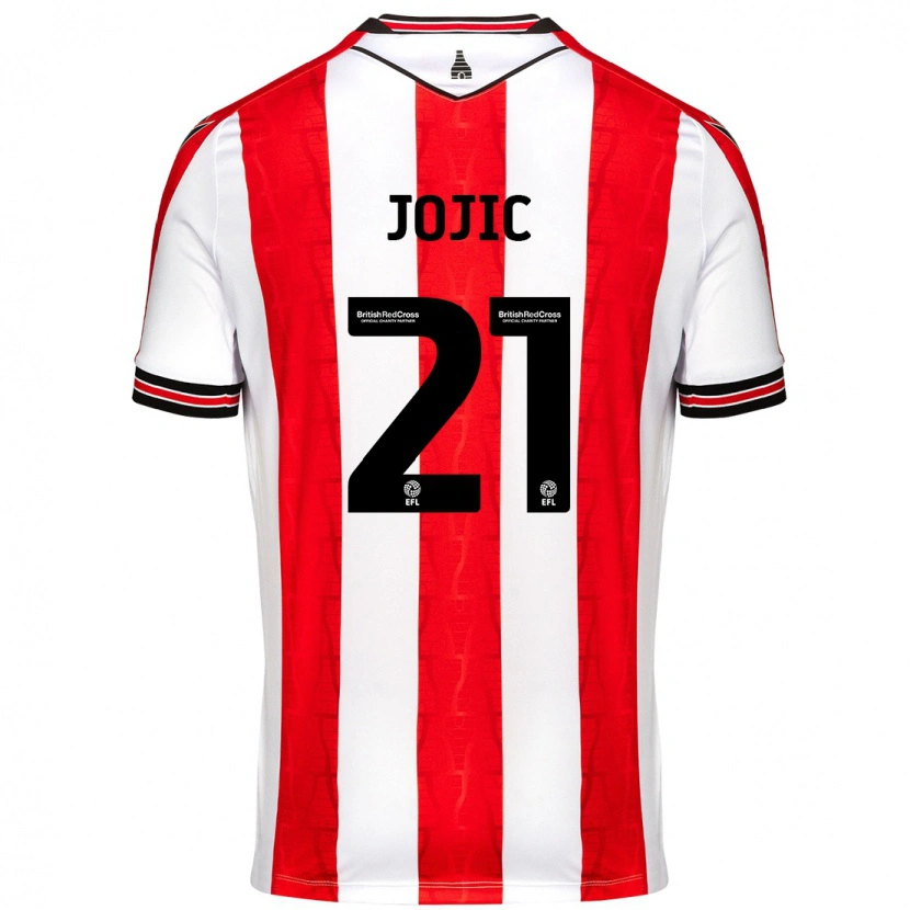 Danxen Kvinnor Nikola Jojic #21 Röd Vit Hemmatröja Matchtröjor 2024/25 Tröjor T-Tröja