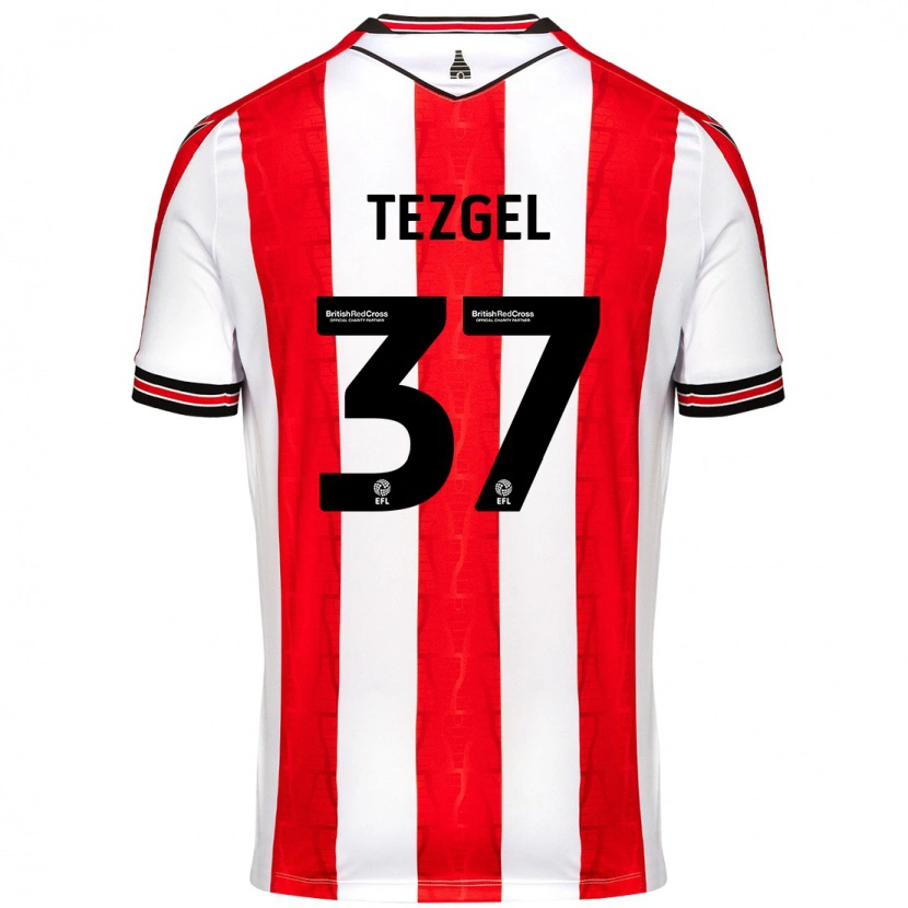 Danxen Kvinnor Emre Tezgel #37 Röd Vit Hemmatröja Matchtröjor 2024/25 Tröjor T-Tröja