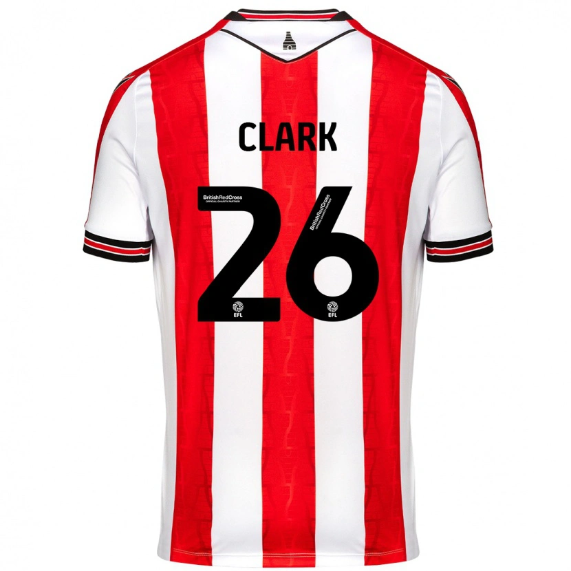 Danxen Kvinnor Ciaran Clark #26 Röd Vit Hemmatröja Matchtröjor 2024/25 Tröjor T-Tröja
