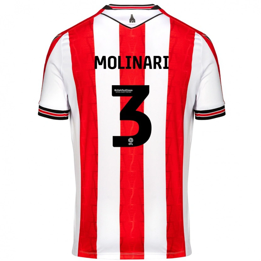 Danxen Kvinnor Lucia Molinari #3 Röd Vit Hemmatröja Matchtröjor 2024/25 Tröjor T-Tröja