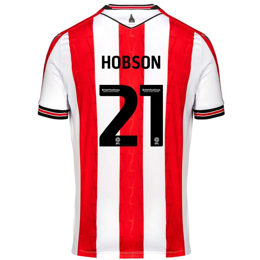 Danxen Kvinnor Elizabeth Hobson #21 Röd Vit Hemmatröja Matchtröjor 2024/25 Tröjor T-Tröja