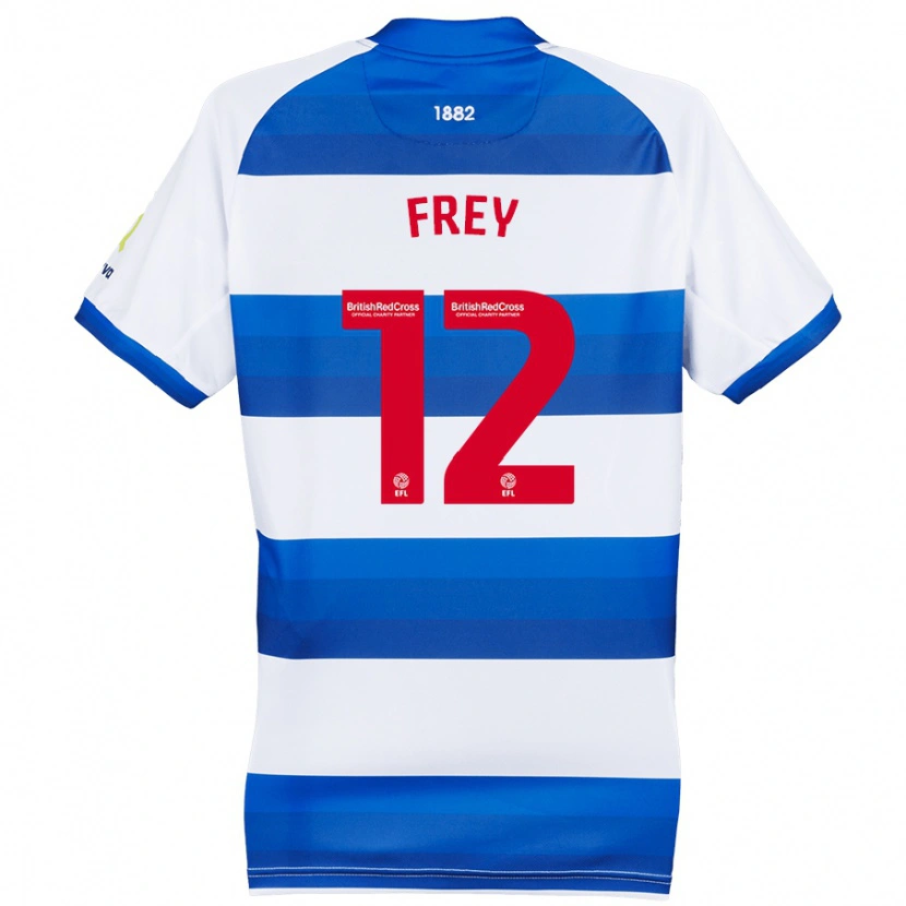 Danxen Kvinnor Michael Frey #12 Vit Blå Hemmatröja Matchtröjor 2024/25 Tröjor T-Tröja