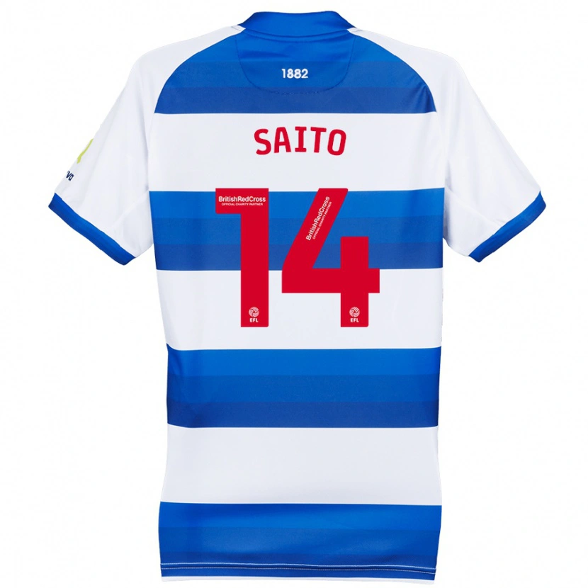 Danxen Kvinnor Koki Saito #14 Vit Blå Hemmatröja Matchtröjor 2024/25 Tröjor T-Tröja