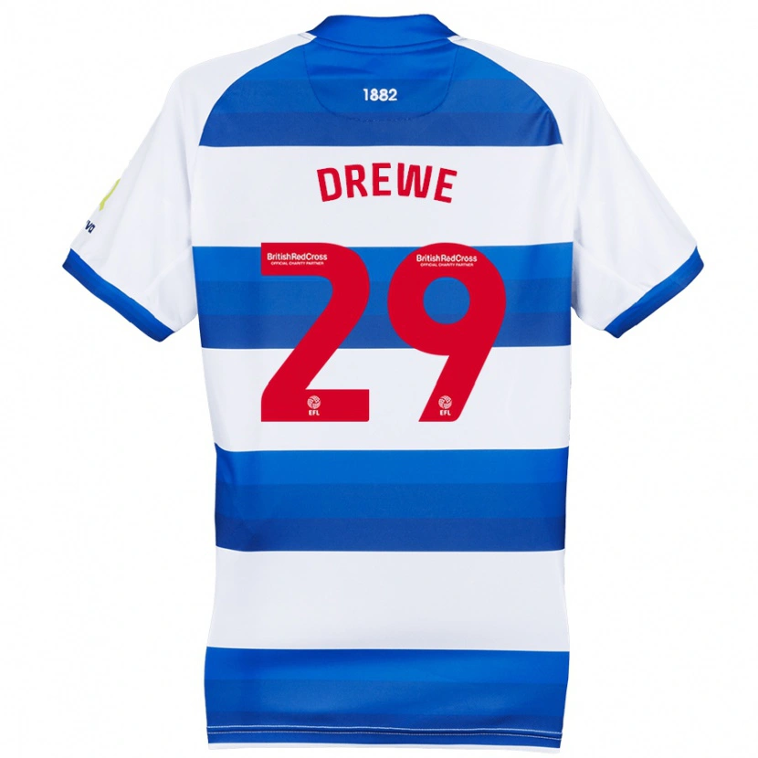 Danxen Kvinnor Aaron Drewe #29 Vit Blå Hemmatröja Matchtröjor 2024/25 Tröjor T-Tröja