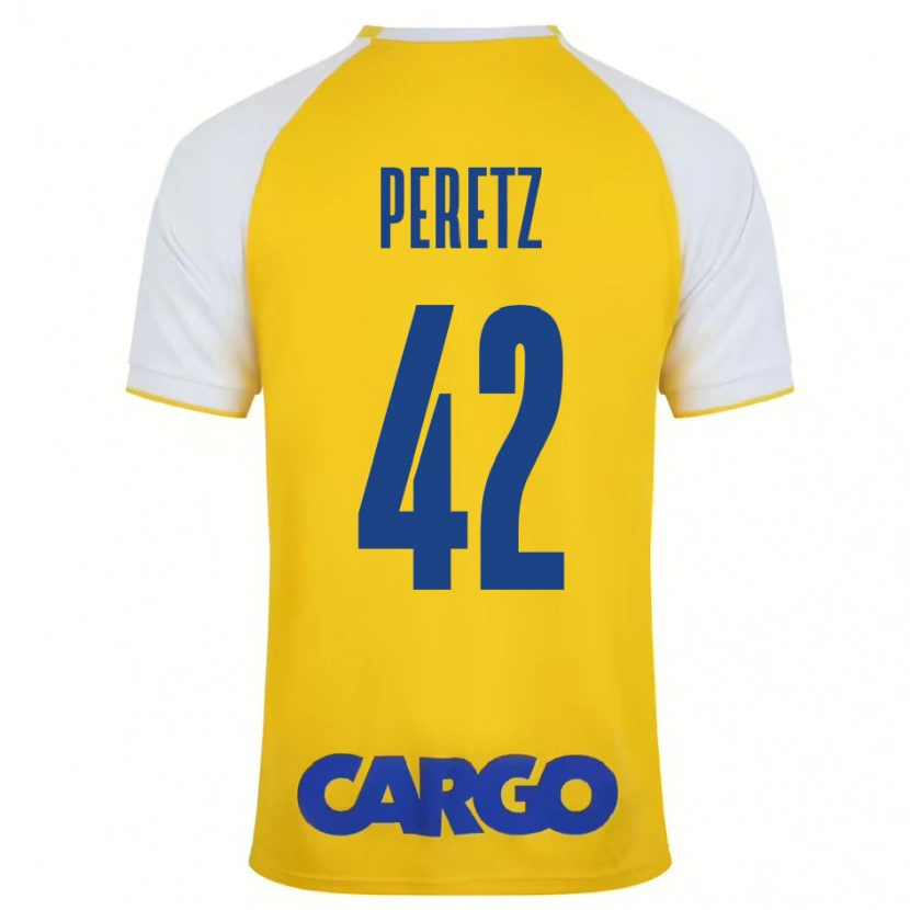 Danxen Kvinnor Dor Peretz #42 Gul Vit Hemmatröja Matchtröjor 2024/25 Tröjor T-Tröja
