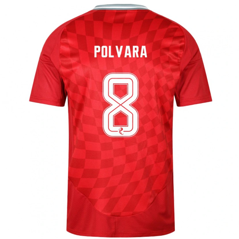 Danxen Kvinnor Dante Polvara #8 Röd Hemmatröja Matchtröjor 2024/25 Tröjor T-Tröja