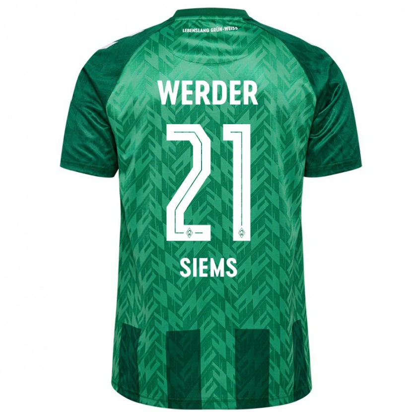 Danxen Kvinnor Caroline Siems #21 Grön Hemmatröja Matchtröjor 2024/25 Tröjor T-Tröja