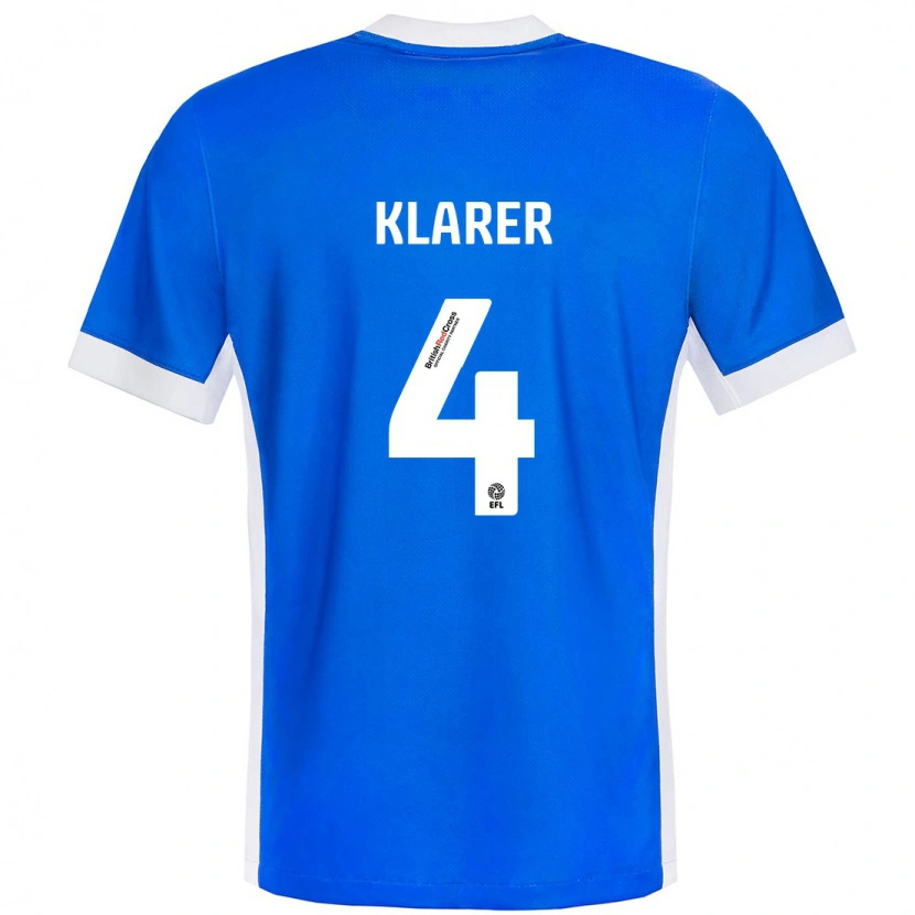 Danxen Kvinnor Christoph Klarer #4 Blå Vit Hemmatröja Matchtröjor 2024/25 Tröjor T-Tröja