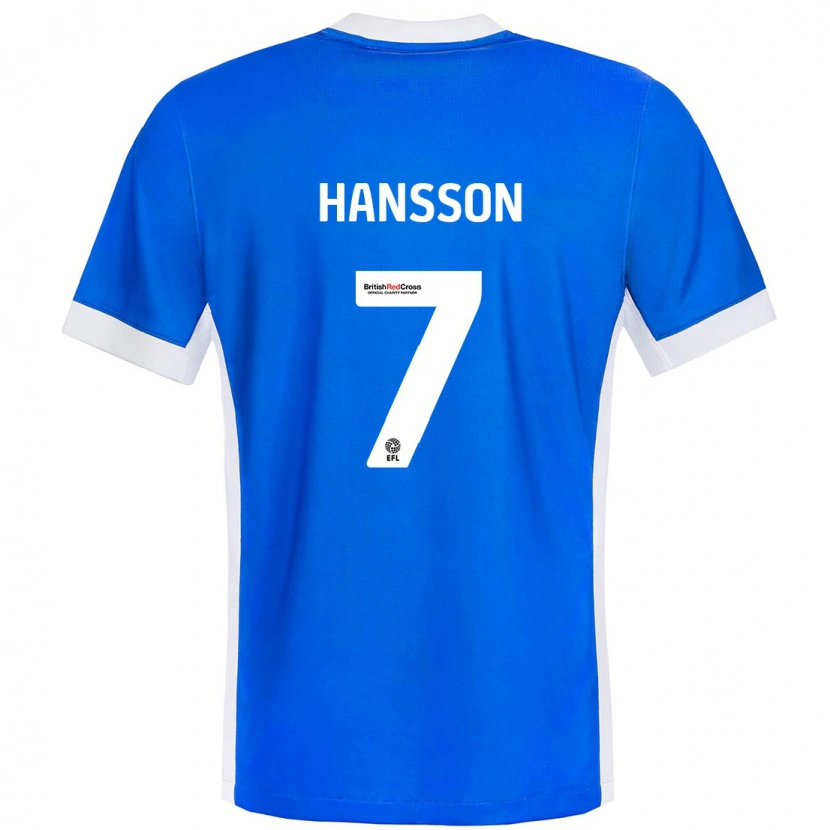 Danxen Kvinnor Emil Hansson #7 Blå Vit Hemmatröja Matchtröjor 2024/25 Tröjor T-Tröja