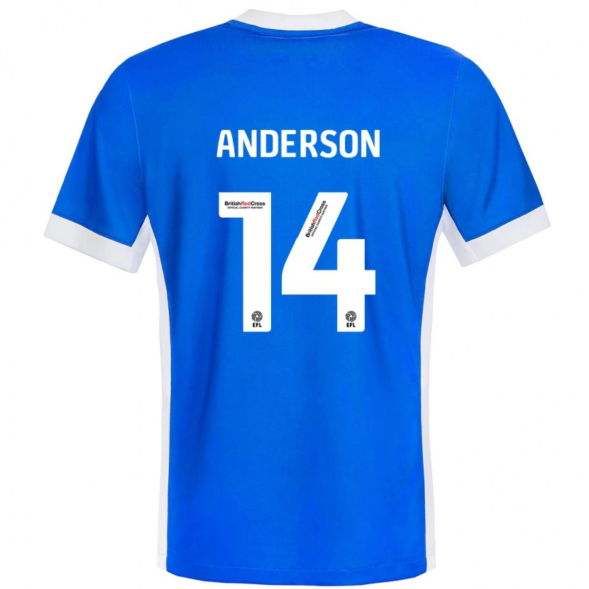 Danxen Kvinnor Keshi Anderson #14 Blå Vit Hemmatröja Matchtröjor 2024/25 Tröjor T-Tröja