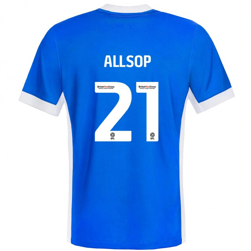 Danxen Kvinnor Ryan Allsop #21 Blå Vit Hemmatröja Matchtröjor 2024/25 Tröjor T-Tröja