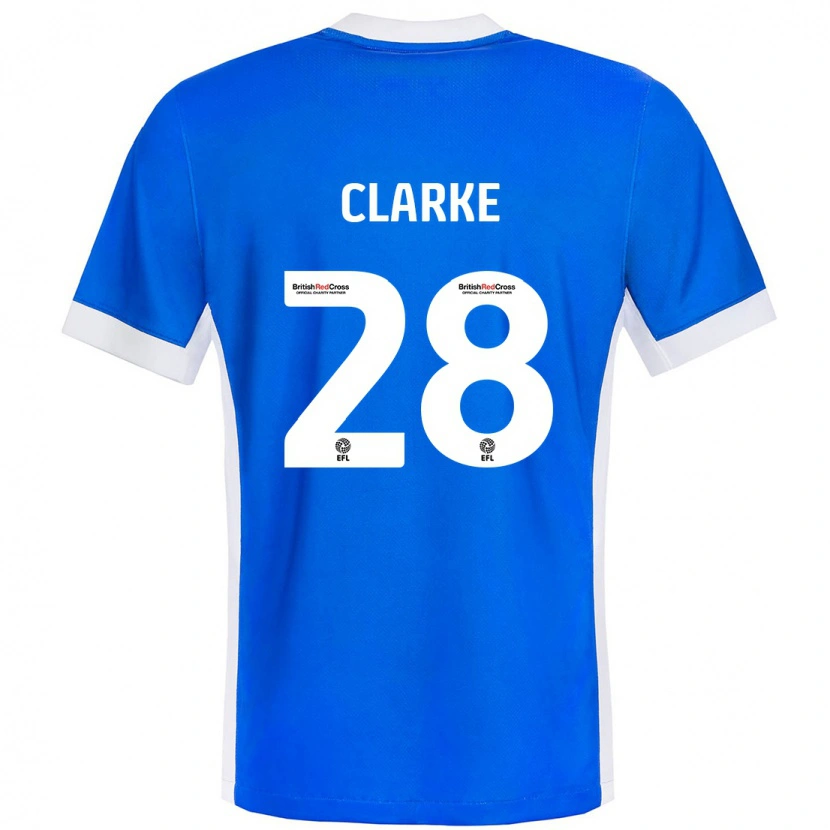 Danxen Kvinnor Charlotte Clarke #28 Blå Vit Hemmatröja Matchtröjor 2024/25 Tröjor T-Tröja