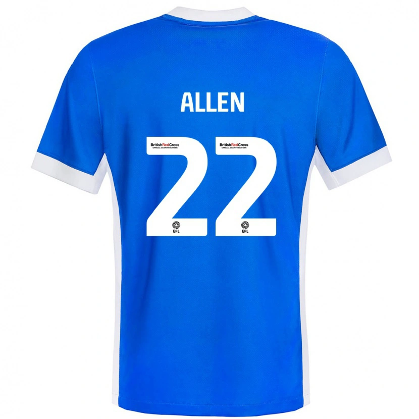 Danxen Kvinnor Remi Allen #22 Blå Vit Hemmatröja Matchtröjor 2024/25 Tröjor T-Tröja
