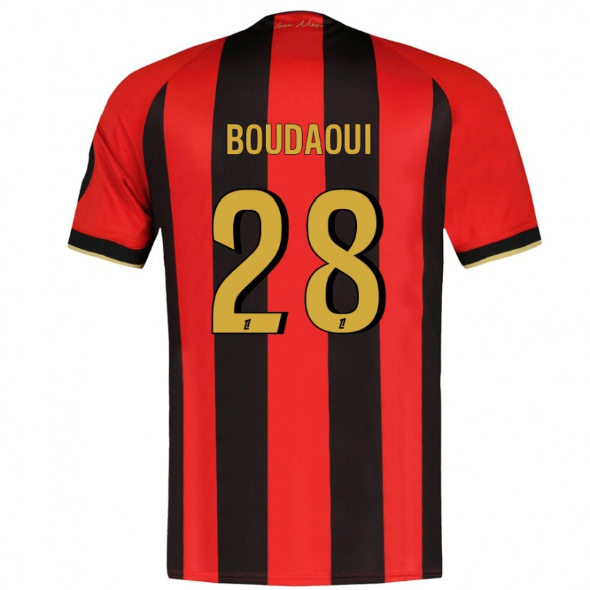 Danxen Kvinnor Hicham Boudaoui #28 Röd Svart Hemmatröja Matchtröjor 2024/25 Tröjor T-Tröja