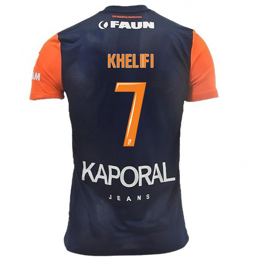 Danxen Kvinnor Léa Khelifi #7 Marinblå Orange Hemmatröja Matchtröjor 2024/25 Tröjor T-Tröja
