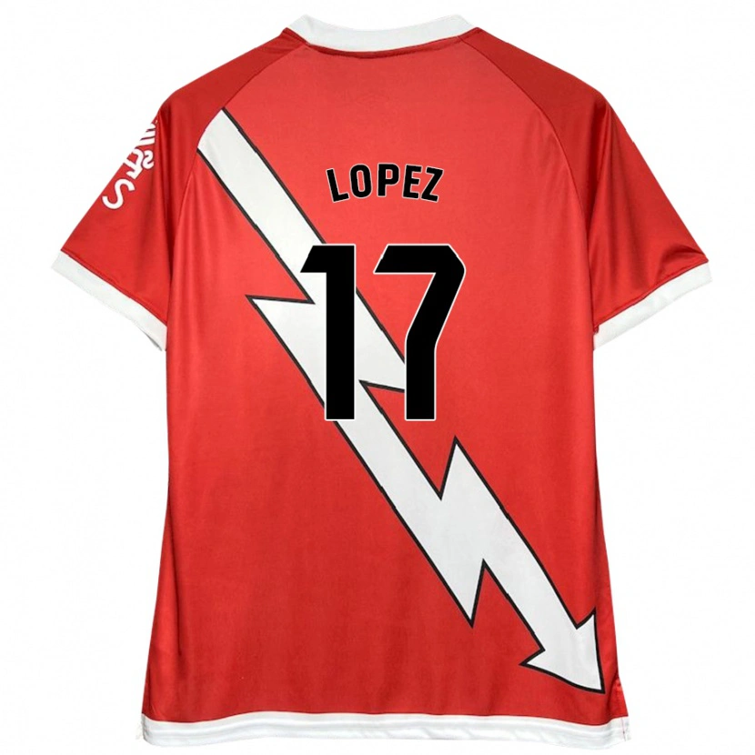 Danxen Kvinnor Unai López #17 Vit Röd Hemmatröja Matchtröjor 2024/25 Tröjor T-Tröja