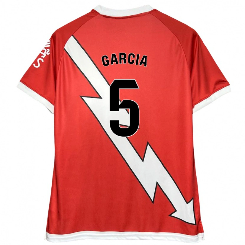 Danxen Kvinnor Miguel García #5 Vit Röd Hemmatröja Matchtröjor 2024/25 Tröjor T-Tröja