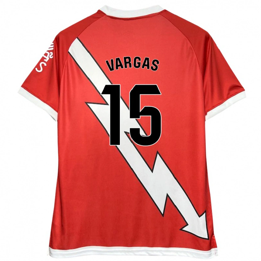 Danxen Kvinnor Rosario Vargas Sarasqueta #15 Vit Röd Hemmatröja Matchtröjor 2024/25 Tröjor T-Tröja