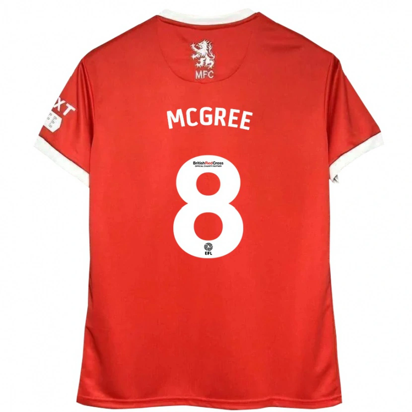 Danxen Kvinnor Riley Mcgree #8 Röd Vit Hemmatröja Matchtröjor 2024/25 Tröjor T-Tröja