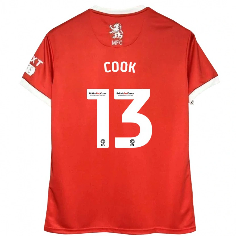 Danxen Kvinnor Ruby Cook #13 Röd Vit Hemmatröja Matchtröjor 2024/25 Tröjor T-Tröja