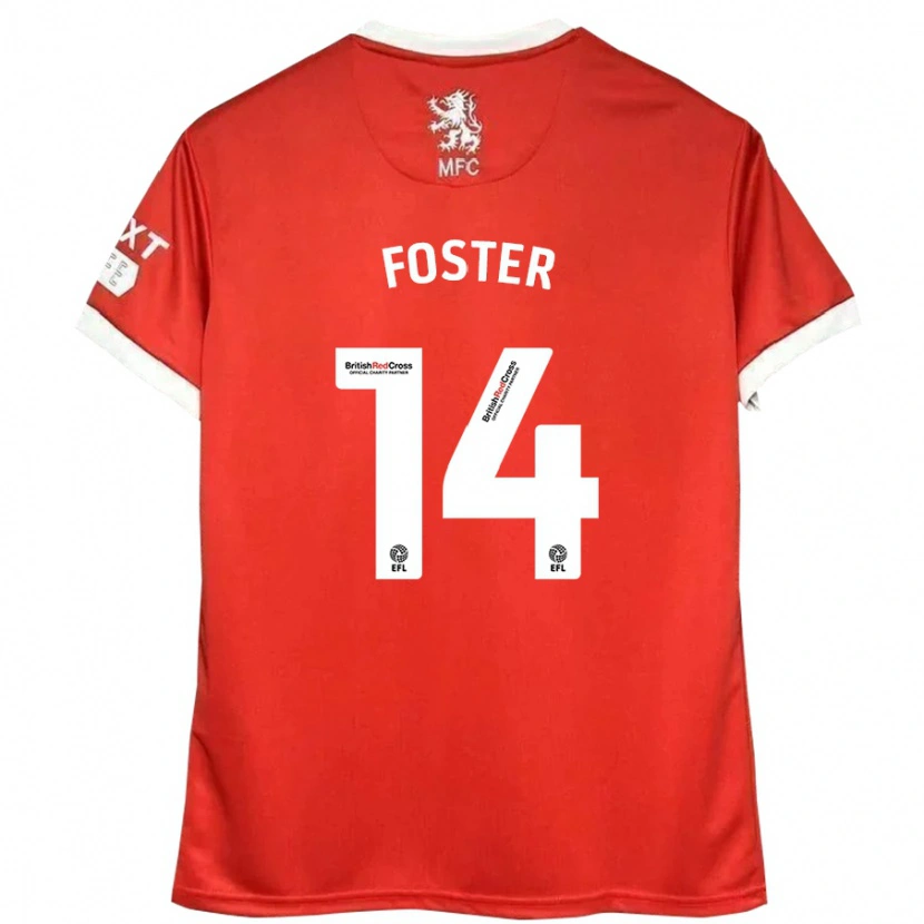Danxen Kvinnor Emma Foster #14 Röd Vit Hemmatröja Matchtröjor 2024/25 Tröjor T-Tröja