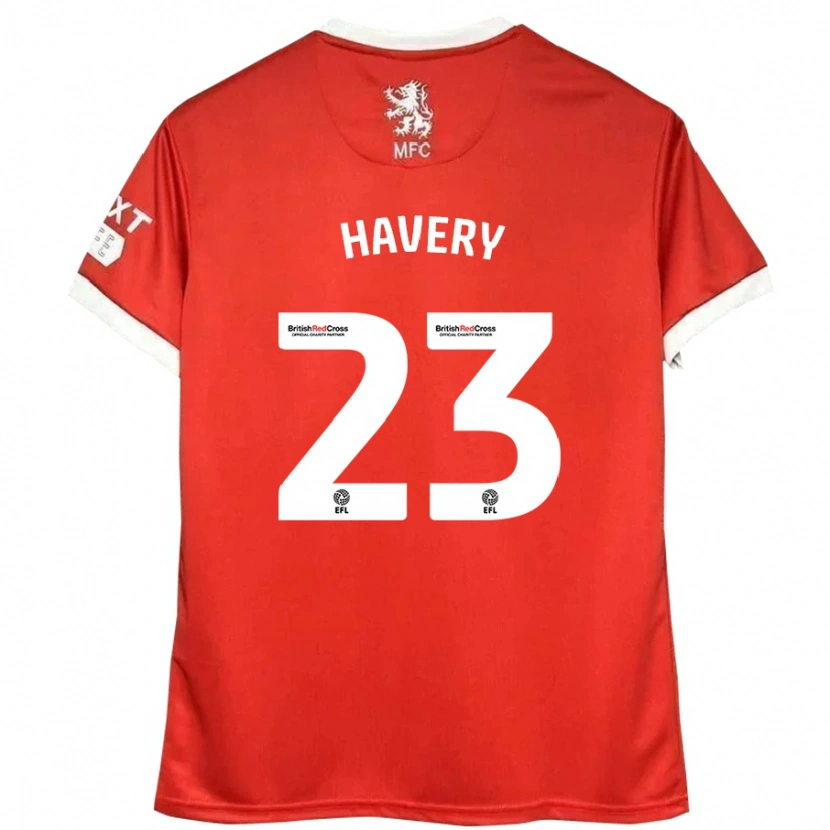 Danxen Kvinnor Nicole Havery #23 Röd Vit Hemmatröja Matchtröjor 2024/25 Tröjor T-Tröja