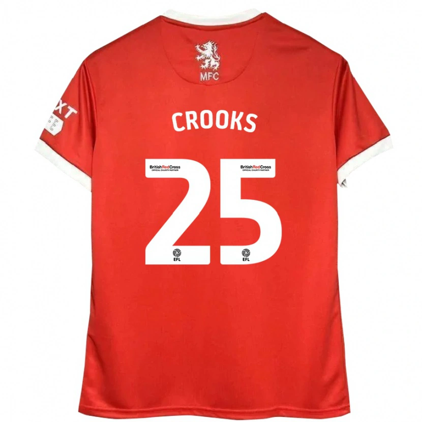 Danxen Kvinnor Matt Crooks #25 Röd Vit Hemmatröja Matchtröjor 2024/25 Tröjor T-Tröja