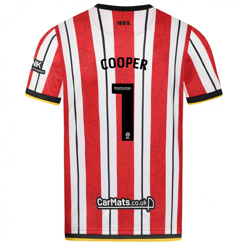Danxen Kvinnor Michael Cooper #1 Röda Vita Ränder Hemmatröja Matchtröjor 2024/25 Tröjor T-Tröja