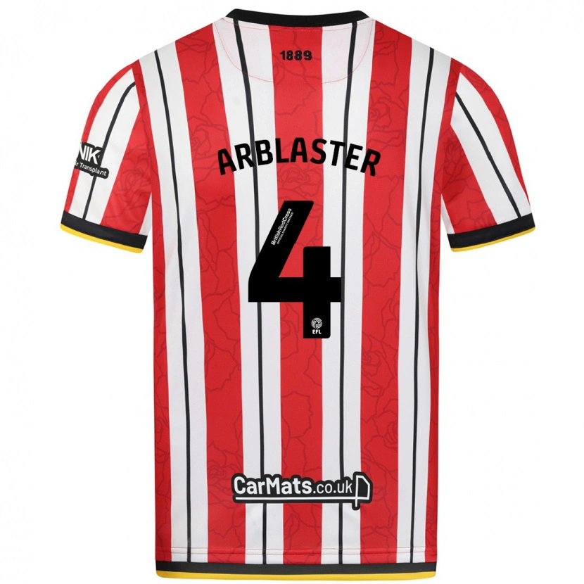 Danxen Kvinnor Oliver Arblaster #4 Röda Vita Ränder Hemmatröja Matchtröjor 2024/25 Tröjor T-Tröja
