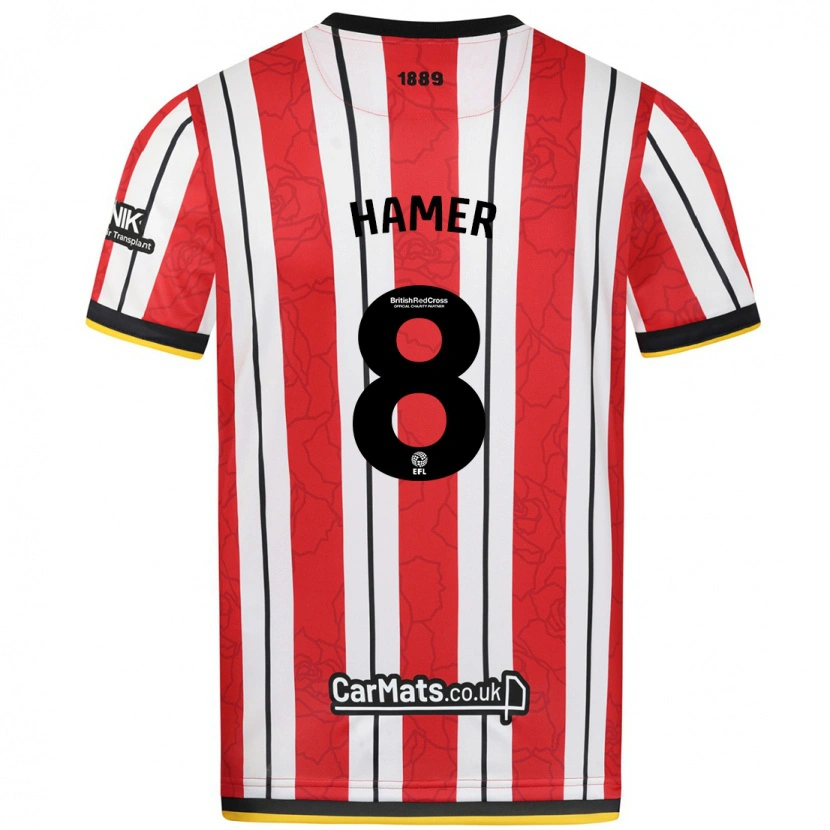 Danxen Kvinnor Gustavo Hamer #8 Röda Vita Ränder Hemmatröja Matchtröjor 2024/25 Tröjor T-Tröja
