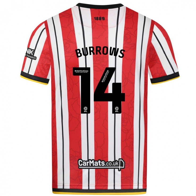 Danxen Kvinnor Harrison Burrows #14 Röda Vita Ränder Hemmatröja Matchtröjor 2024/25 Tröjor T-Tröja