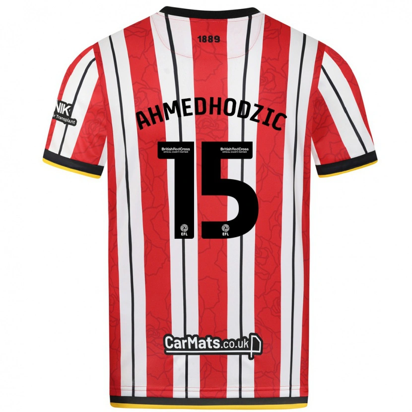 Danxen Kvinnor Anel Ahmedhodzic #15 Röda Vita Ränder Hemmatröja Matchtröjor 2024/25 Tröjor T-Tröja