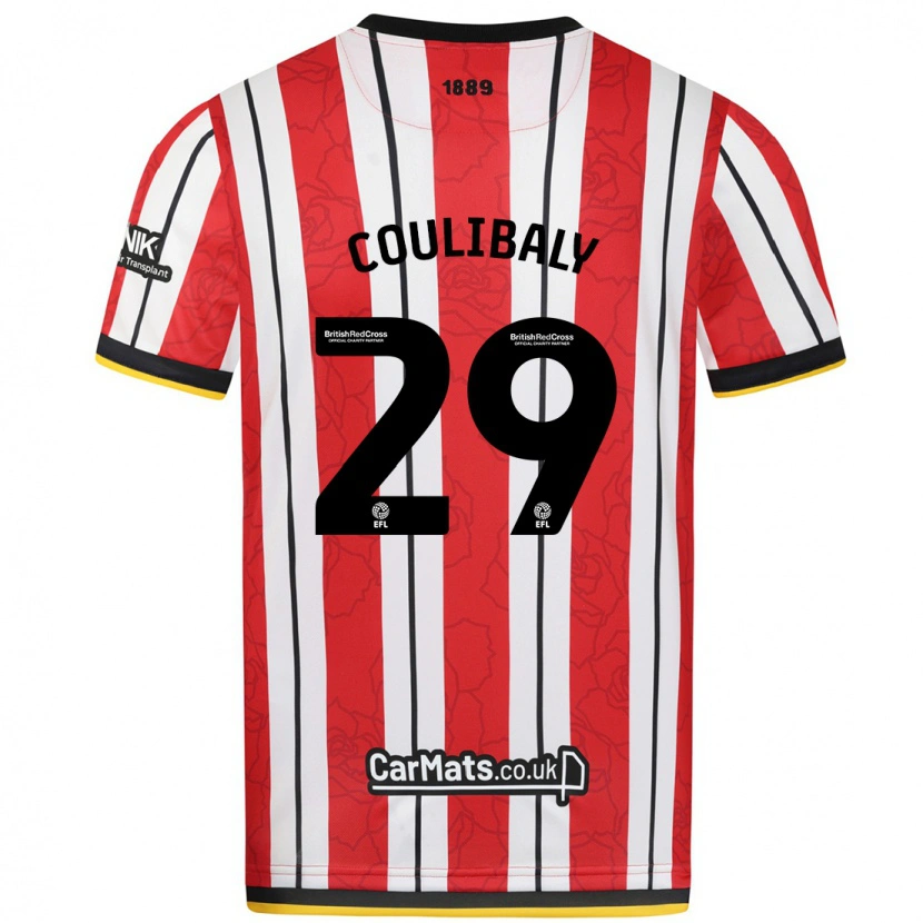 Danxen Kvinnor Ismaila Coulibaly #29 Röda Vita Ränder Hemmatröja Matchtröjor 2024/25 Tröjor T-Tröja