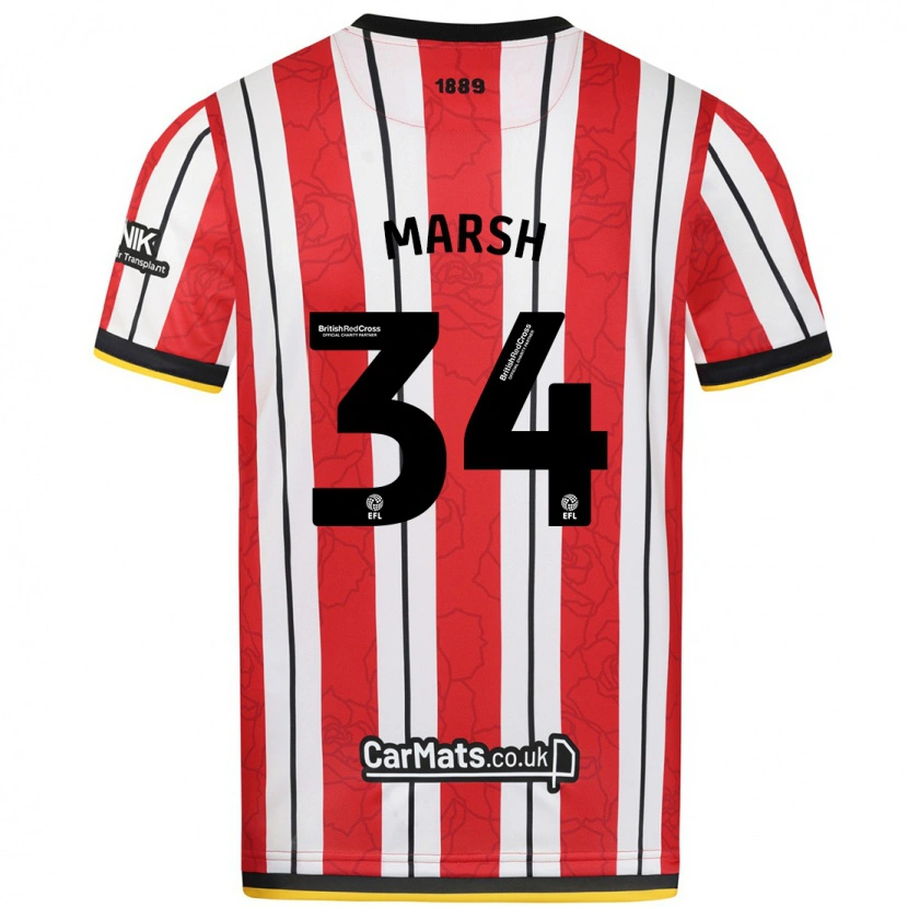 Danxen Kvinnor Louie Marsh #34 Röda Vita Ränder Hemmatröja Matchtröjor 2024/25 Tröjor T-Tröja