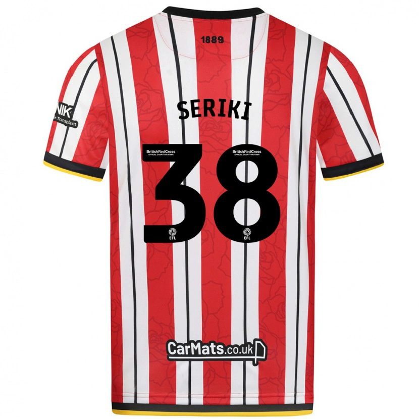Danxen Kvinnor Femi Seriki #38 Röda Vita Ränder Hemmatröja Matchtröjor 2024/25 Tröjor T-Tröja