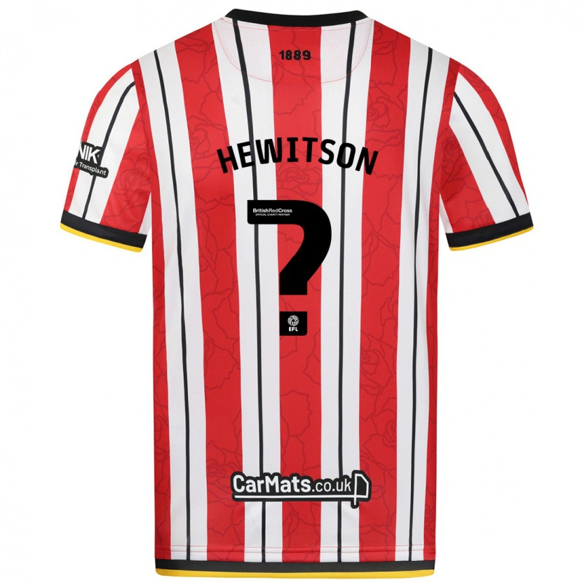Danxen Kvinnor Coby Hewitson #0 Röda Vita Ränder Hemmatröja Matchtröjor 2024/25 Tröjor T-Tröja