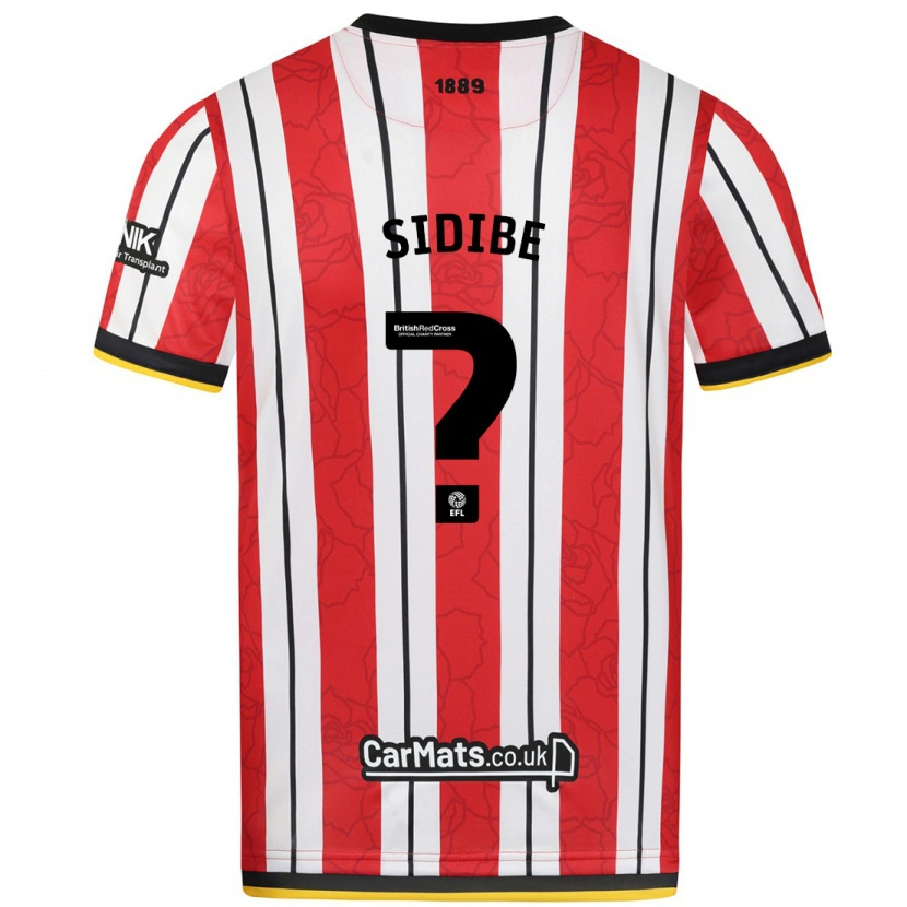 Danxen Kvinnor Lamine Sidibe #0 Röda Vita Ränder Hemmatröja Matchtröjor 2024/25 Tröjor T-Tröja
