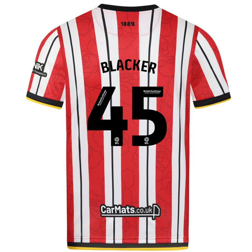 Danxen Kvinnor Billy Blacker #45 Röda Vita Ränder Hemmatröja Matchtröjor 2024/25 Tröjor T-Tröja
