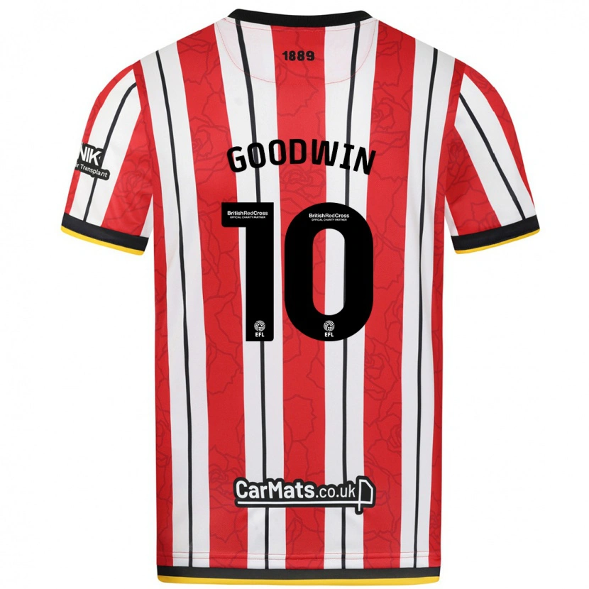 Danxen Kvinnor Isobel Goodwin #10 Röda Vita Ränder Hemmatröja Matchtröjor 2024/25 Tröjor T-Tröja