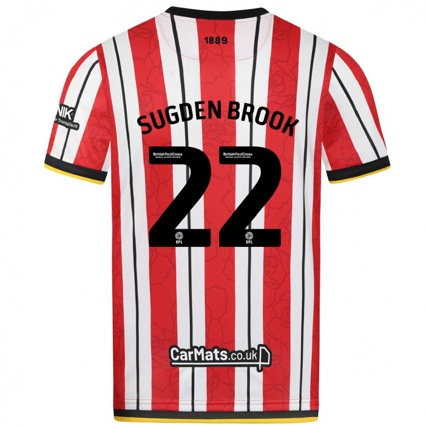Danxen Kvinnor Darcie Sugden-Brook #22 Röda Vita Ränder Hemmatröja Matchtröjor 2024/25 Tröjor T-Tröja