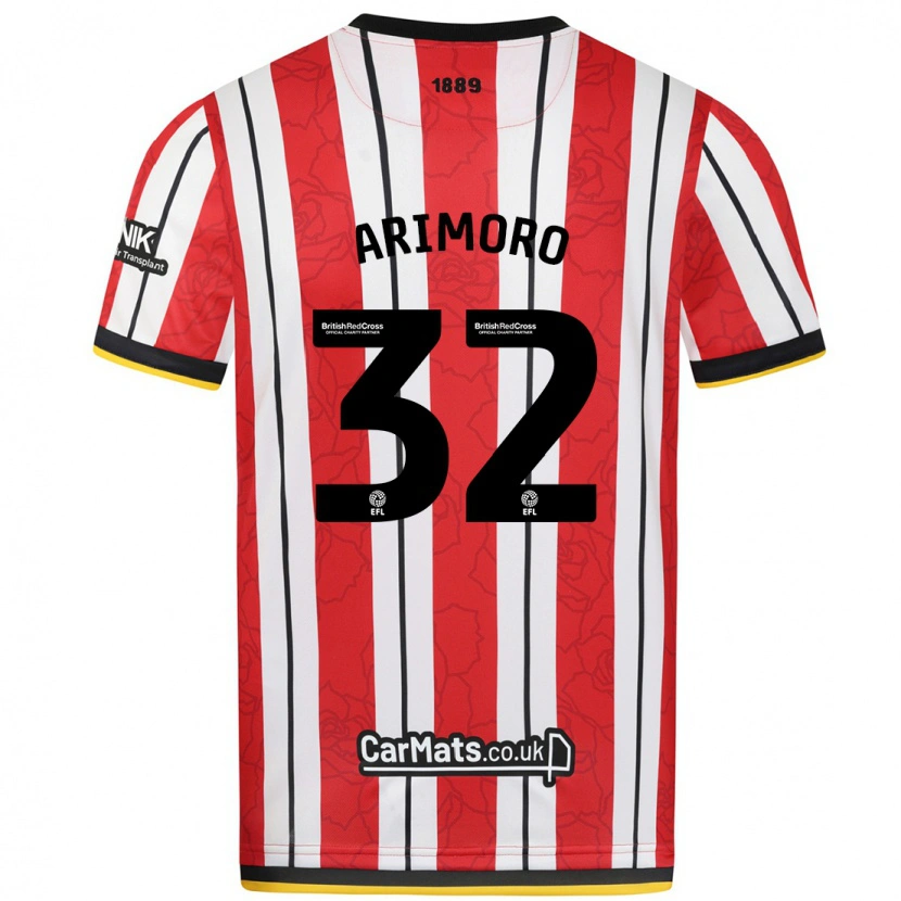 Danxen Kvinnor Juliet Adebowale-Arimoro #32 Röda Vita Ränder Hemmatröja Matchtröjor 2024/25 Tröjor T-Tröja