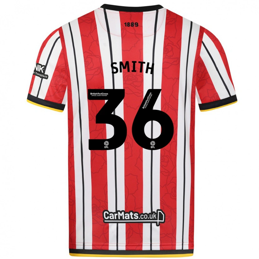 Danxen Kvinnor Joshua Smith #36 Röda Vita Ränder Hemmatröja Matchtröjor 2024/25 Tröjor T-Tröja